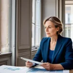 감정평가사로 성공하기 위한 팁 - **Prompt:** A discerning French real estate expert, a woman in her late 40s with a smart business ca...