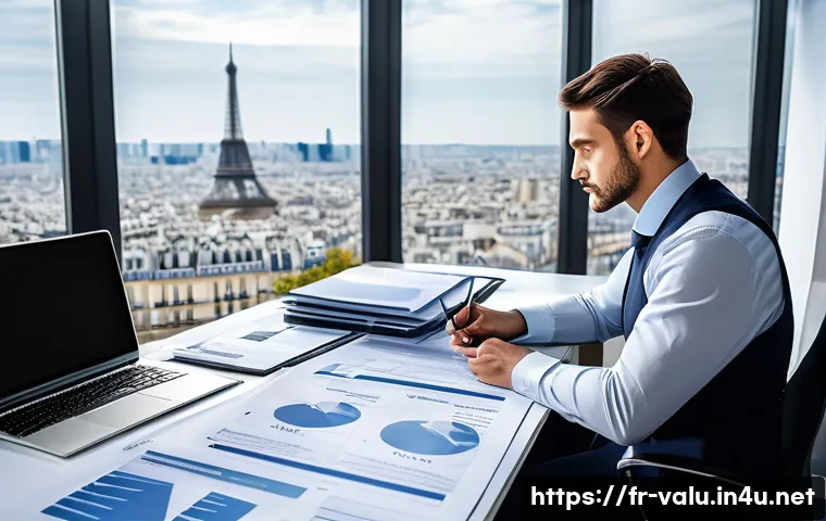 감정평가사의 실무에서 필요한 인증 - A professional French real estate expert in a modern office setting, surrounded by legal books, fina...