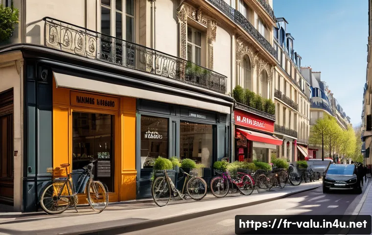 감정평가사의 부동산 투자 전략 - A modern Parisian neighborhood undergoing urban renewal: vibrant streets with new cafes, renovated H...